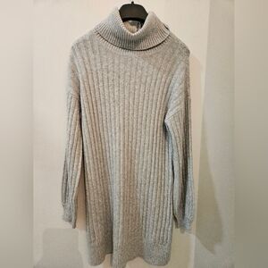 Sanctuary Ribbed Turtleneck Sweater Dress Gray Size Small NWT